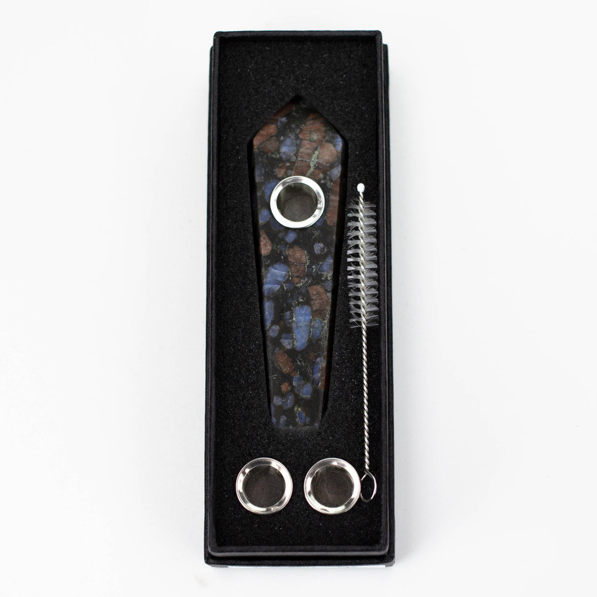 Acid Secs | Glaucophane Crystal Pipe with Choke