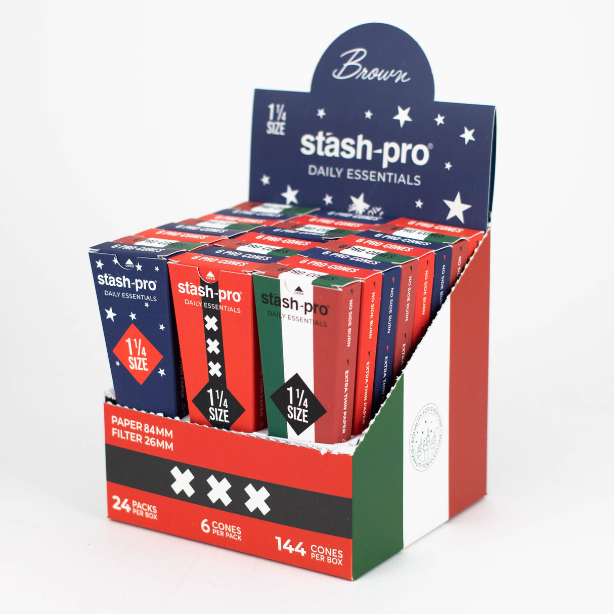 Stash-Pro | Unbleached (Brown) Pro 6 Cones box of 24