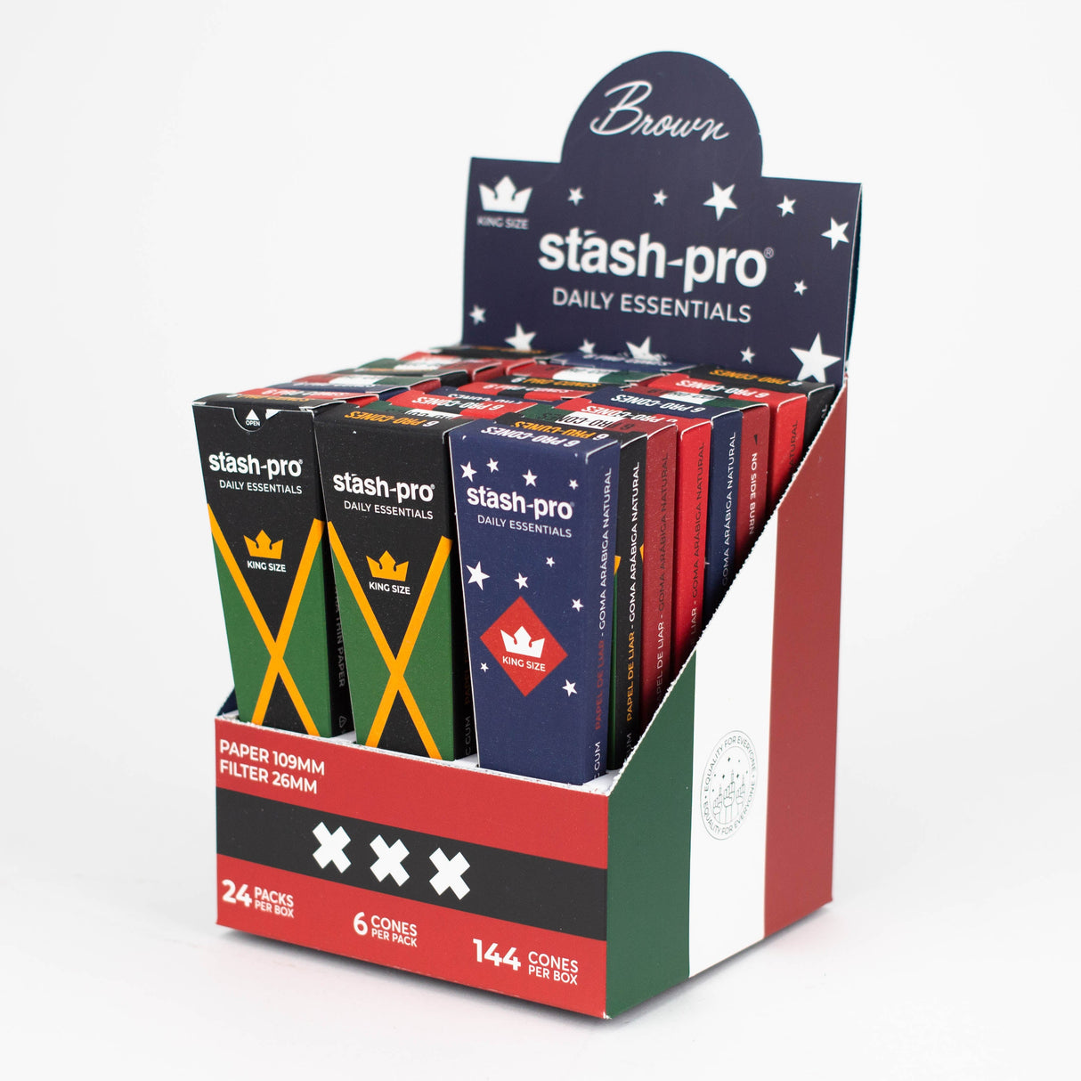 Stash-Pro | Unbleached (Brown) Pro 6 Cones box of 24