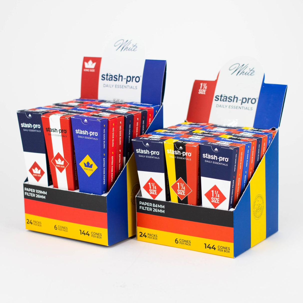Stash-Pro | Bleached (White) Pro 6 Cones box of 24