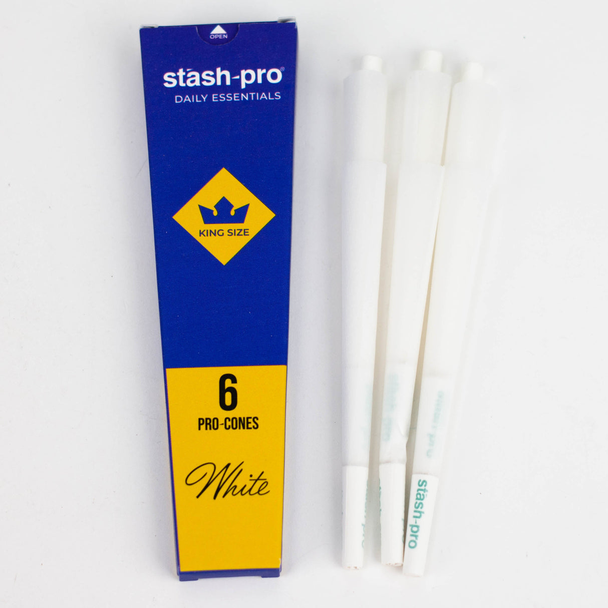 Stash-Pro | Bleached (White) Pro 6 Cones box of 24