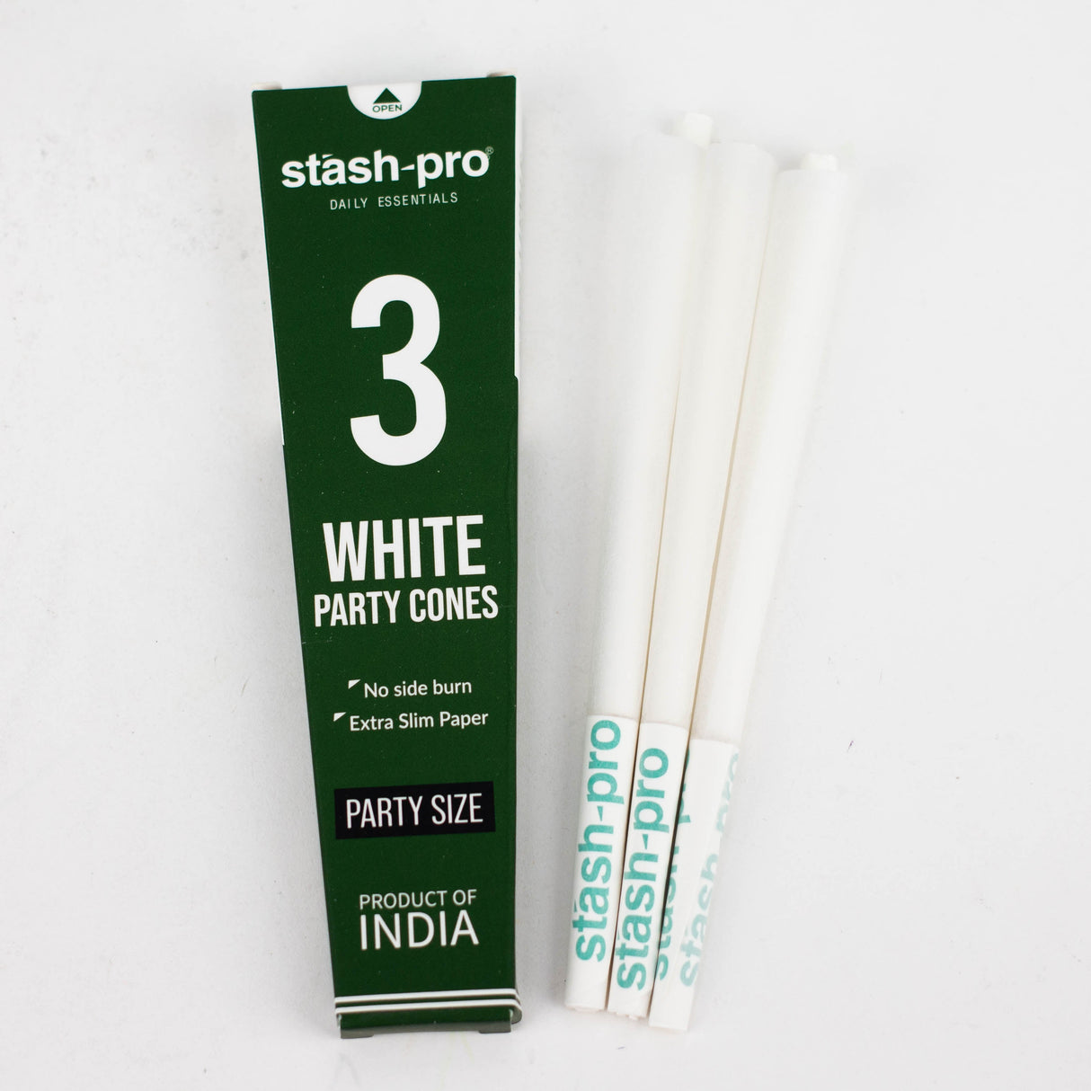 Stash-Pro | Bleached (White) Party Pack 3 Cones box of 24