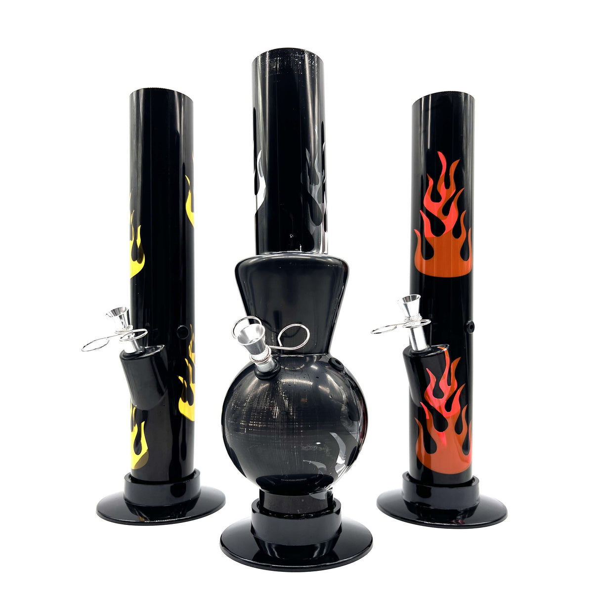 12" BLACK Acrylic Water Pipe Bong , Assorted Pattern Color ( PIP280 )