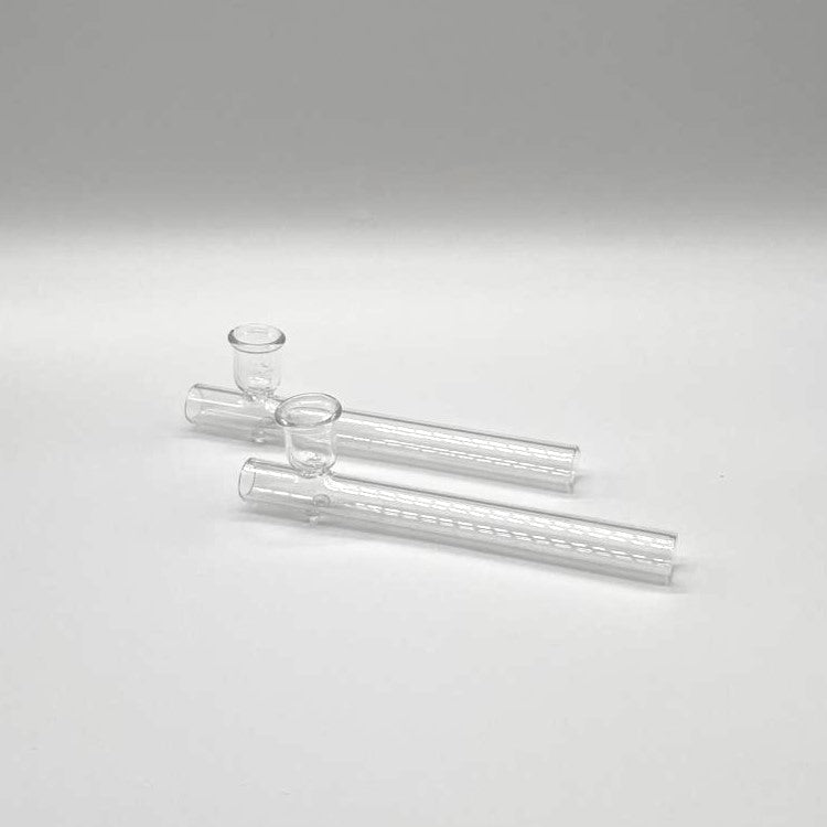 Steamroller Clear Glass Shotgun Pipe 6" - 2PCS