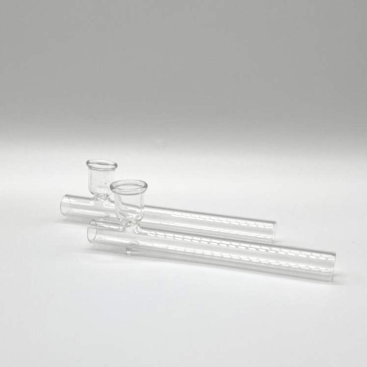 Steamroller Clear Glass Shotgun Pipe 6" - 2PCS