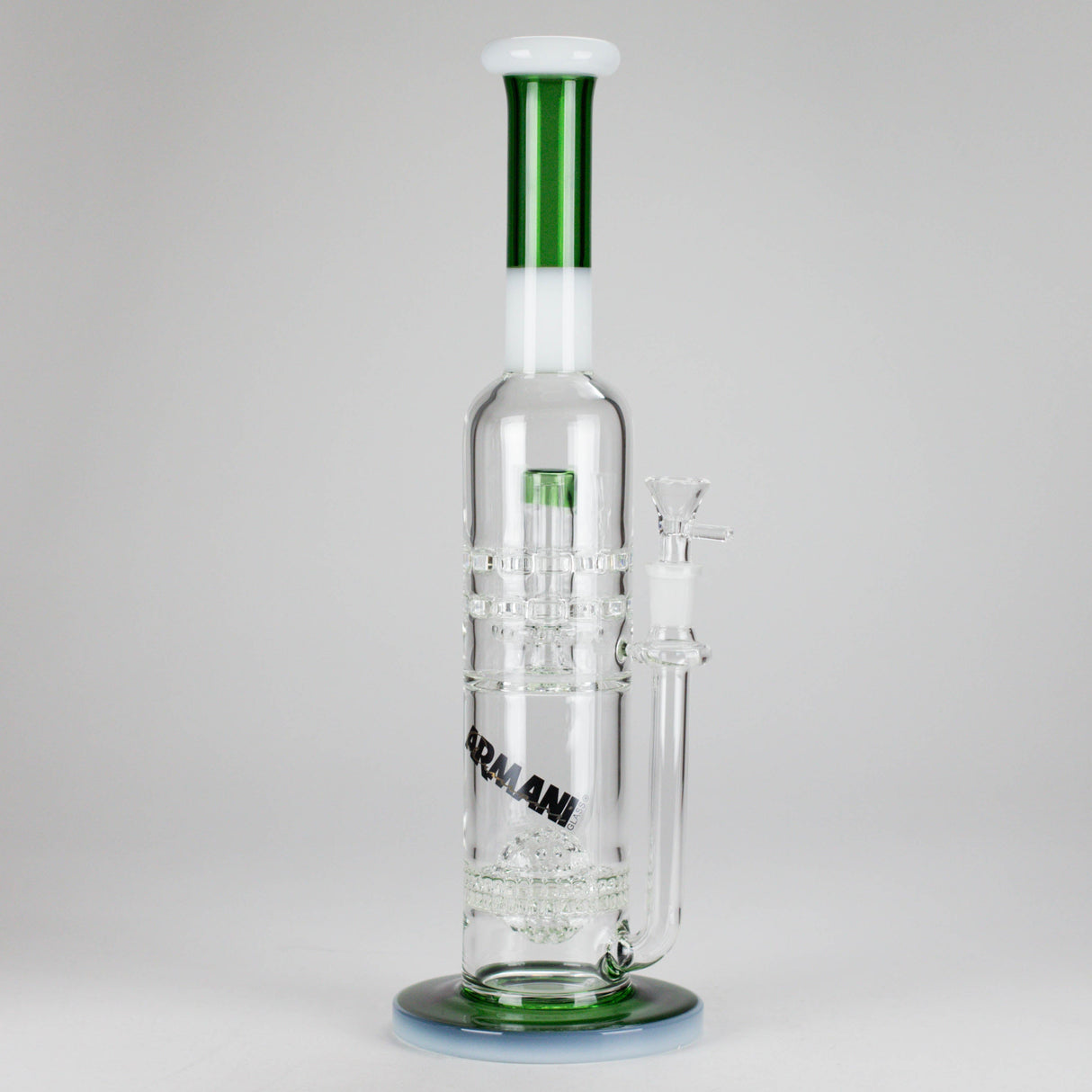 Armani Glass | 16" Double Percolator Bong – Premium Dual-Chamber Water Pipe