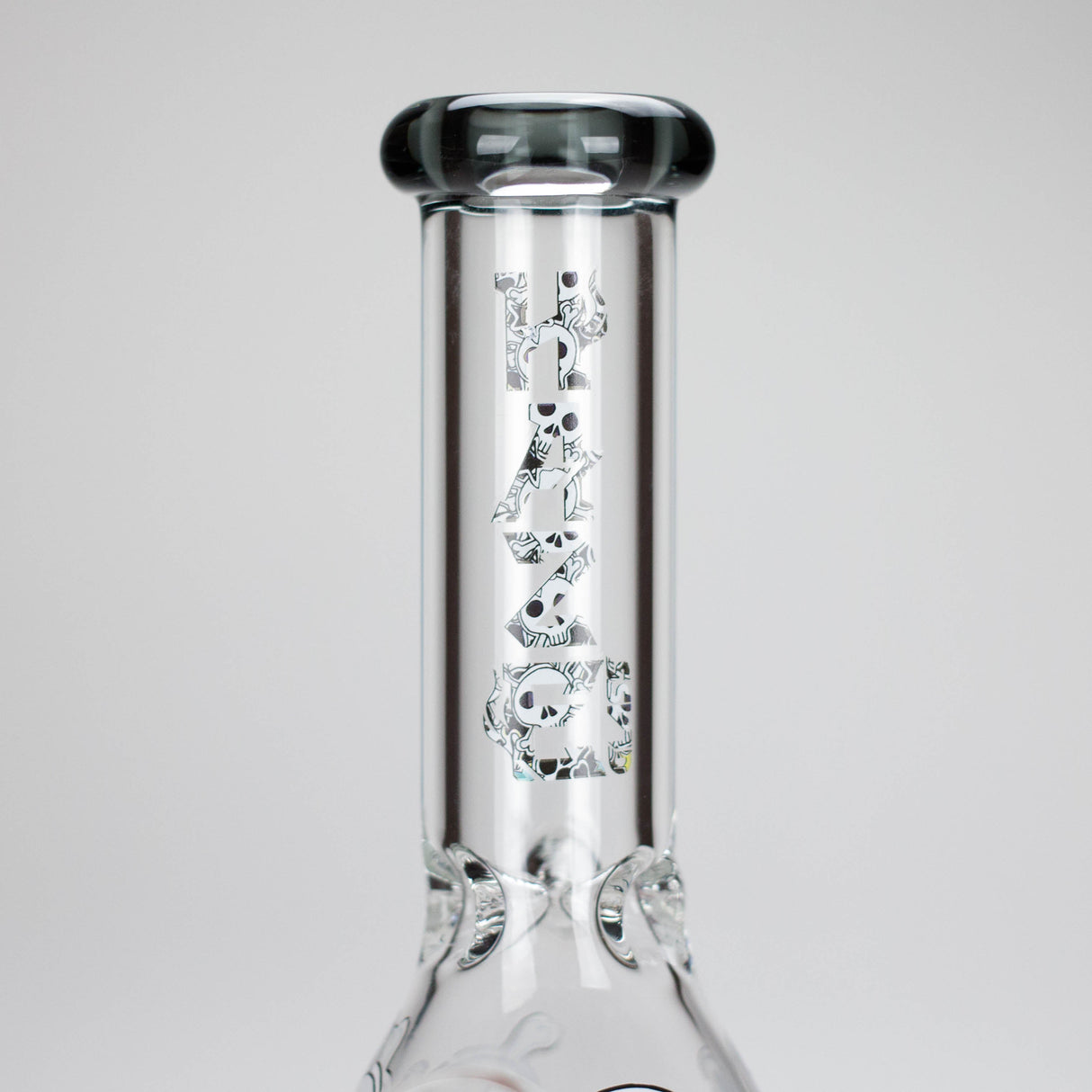 Haze | 9″ Skulls Bubble Glass Bong – Charcoal Black (Mini-P)