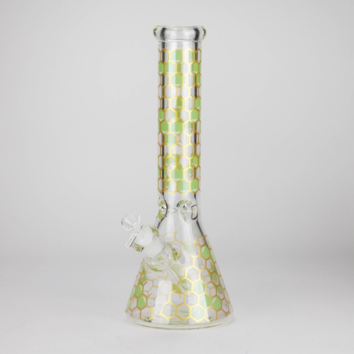 14" Beehive Design 7mm Thick Heavy Duty Glass Beaker Bong