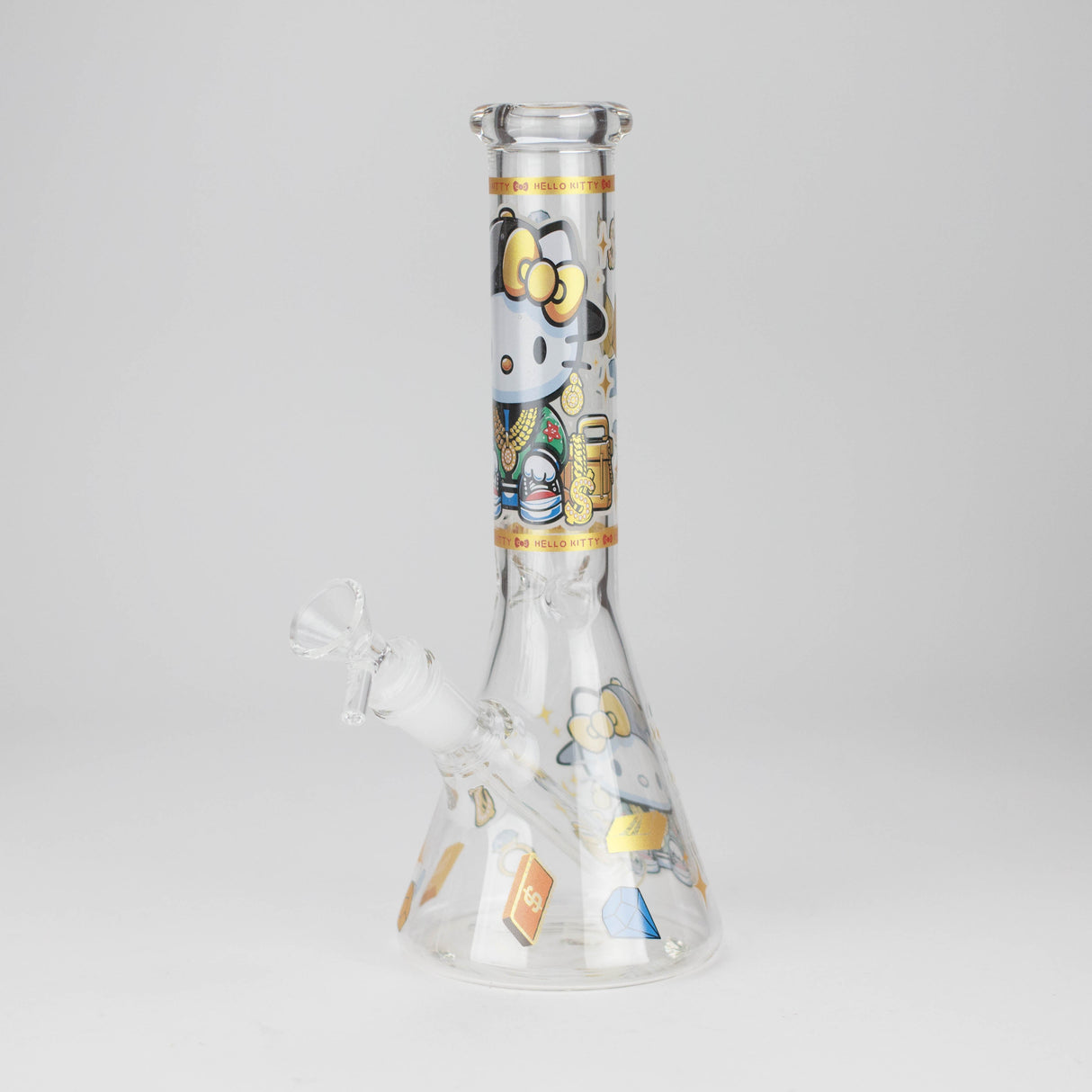 10" Wild Kitty Design Glass Beaker Bong