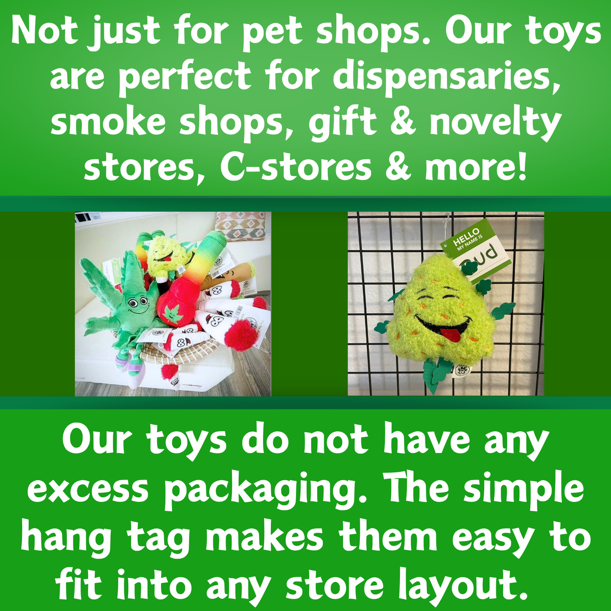 Mary Jane the Marijuana Leaf - Squeaky Dog Toy & Shelf-Sitter Plushie - 13"