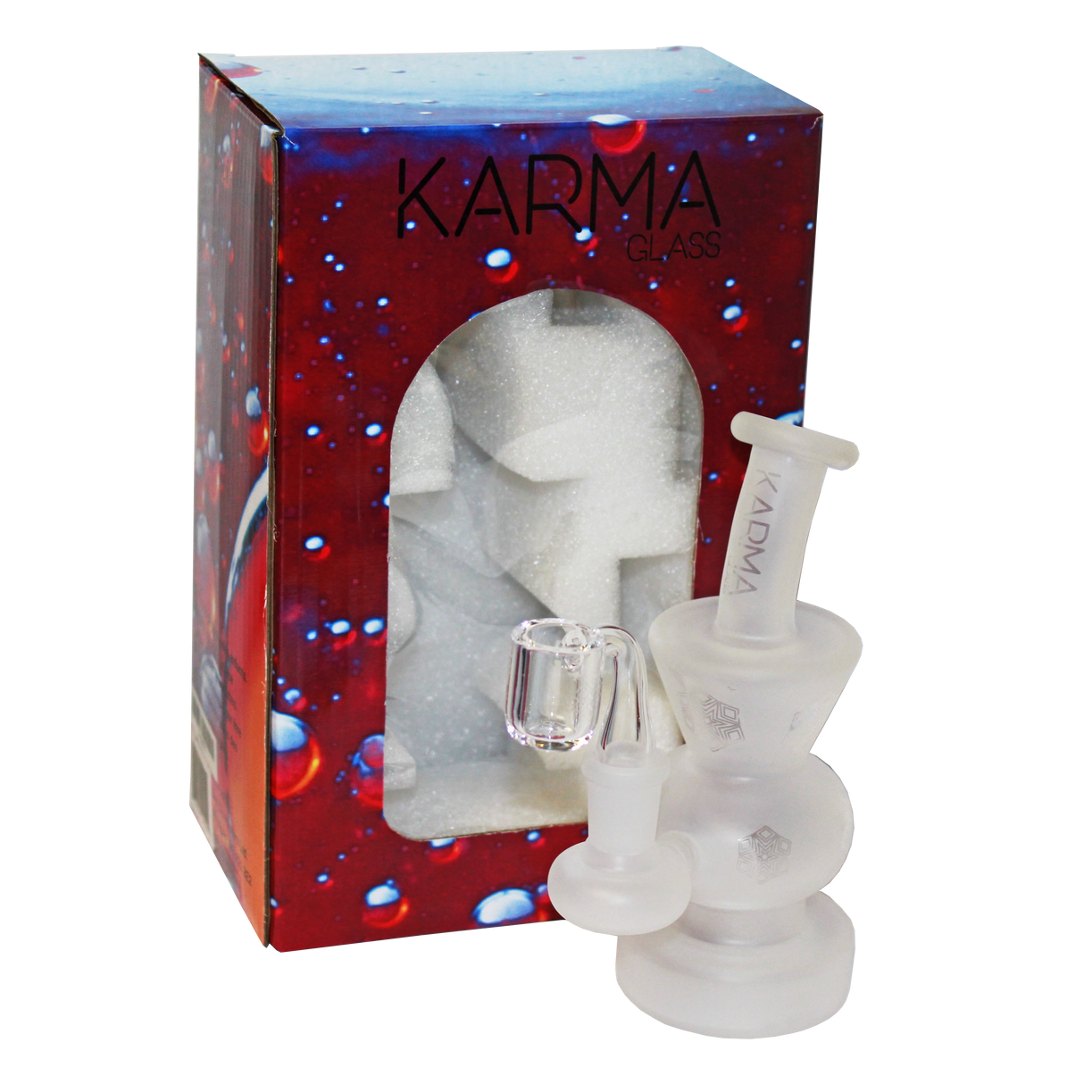 Karma 6" Sandblasted Hourglass Glass Dab Rig