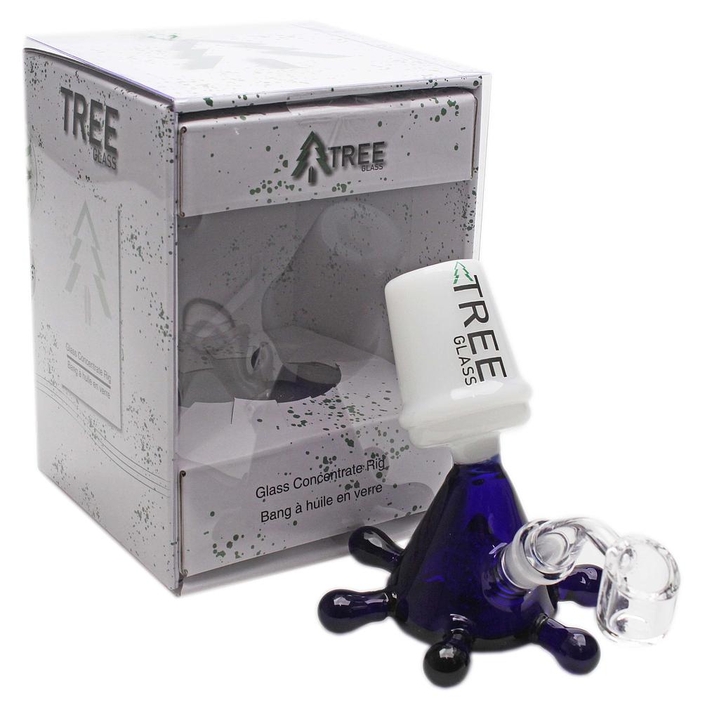 Tree Glass | 5" Splash Cup with Banger Glass Rig (Blue)