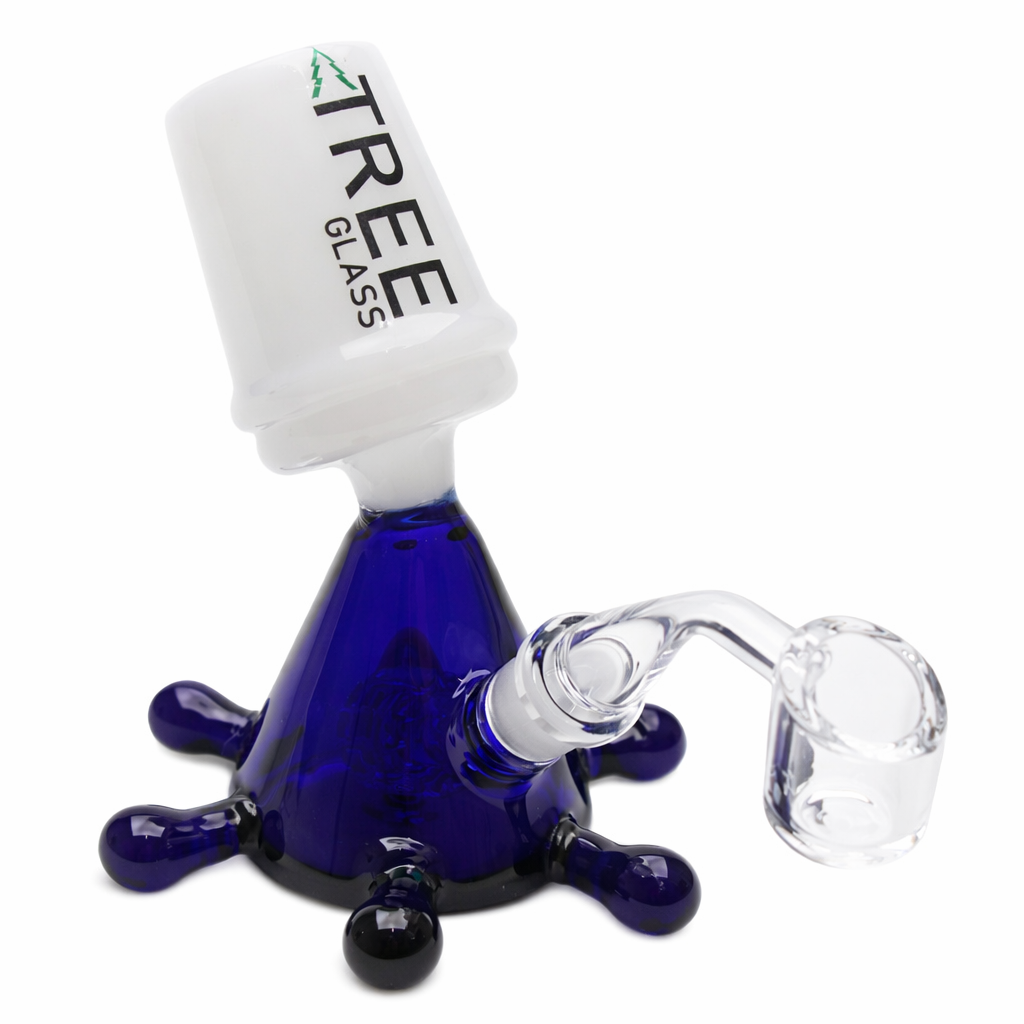 Tree Glass | 5" Splash Cup with Banger Glass Rig (Blue)
