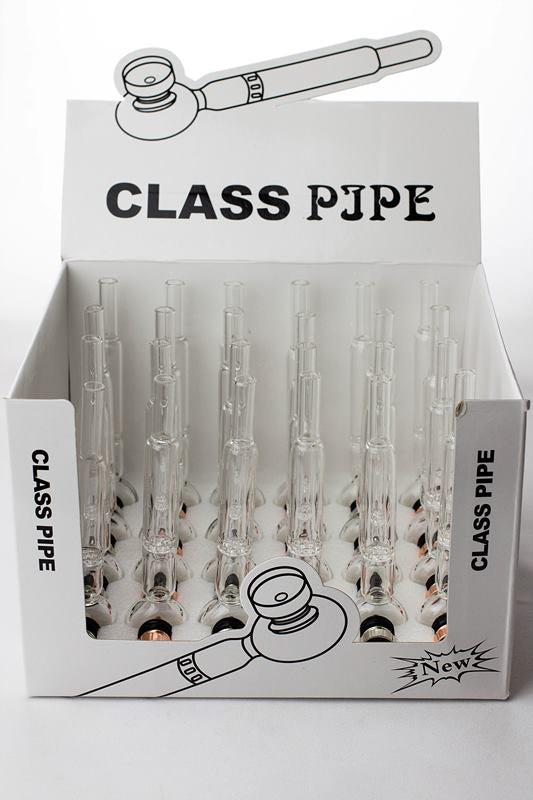 5.5" Glass tube pipe TP006 with metal screen Box of 24