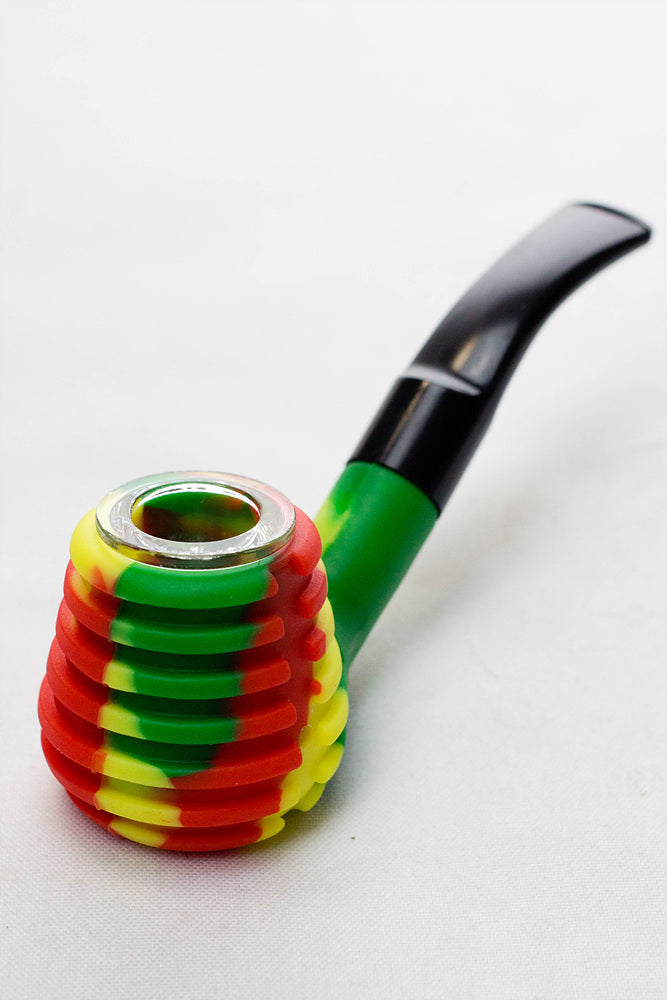 Sherlock Silicone pipe in display with glass bowl-WP134 - Display of 6