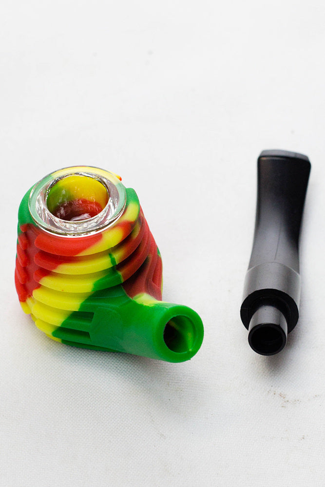 Sherlock Silicone pipe in display with glass bowl-WP134 - Display of 6
