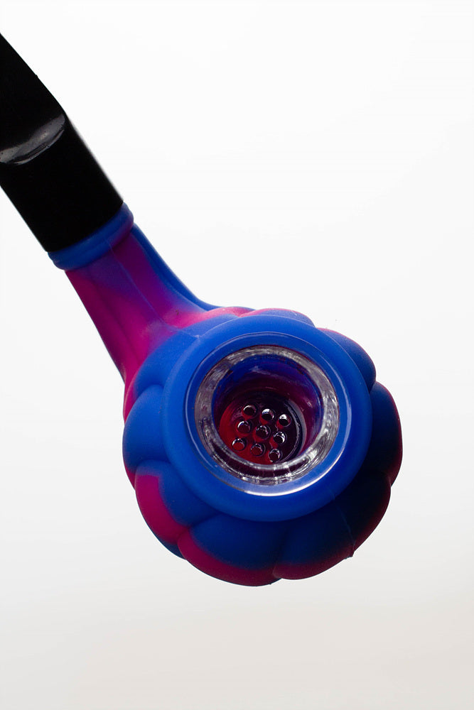 Sherlock Silicone pipe in display with glass bowl-WP139 - Display of 6