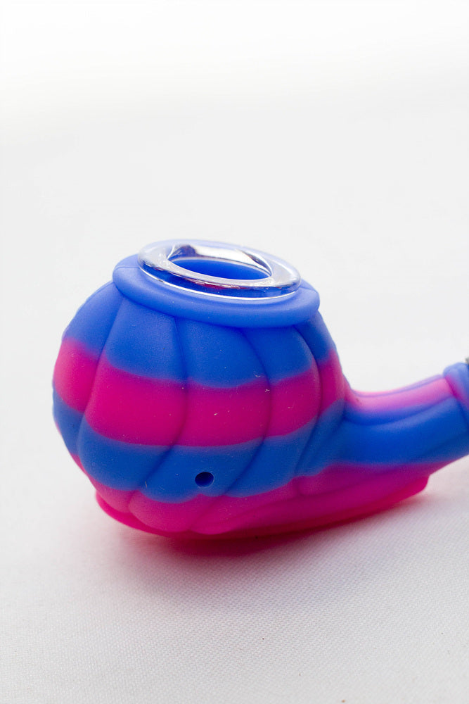 Sherlock Silicone pipe in display with glass bowl-WP139 - Display of 6