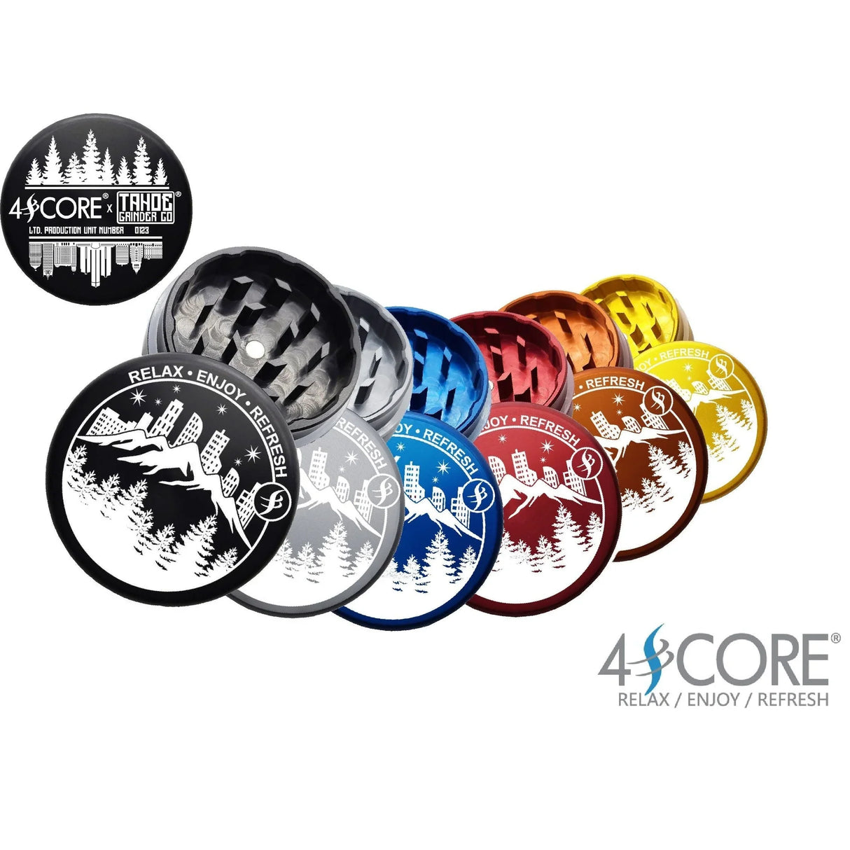 4SCORE®️ x Tahoe Grinder Co. USA made 2 PCS Herb Grinder - Limited Edition