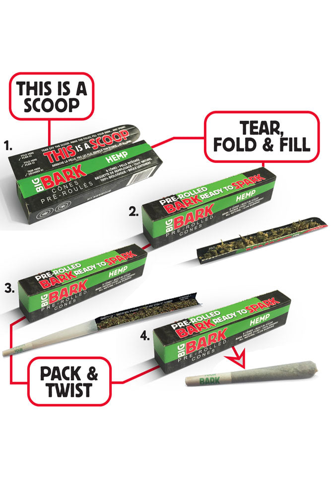 BIGBARK Slow burning rice Pre-rolled Cones - 24 packs