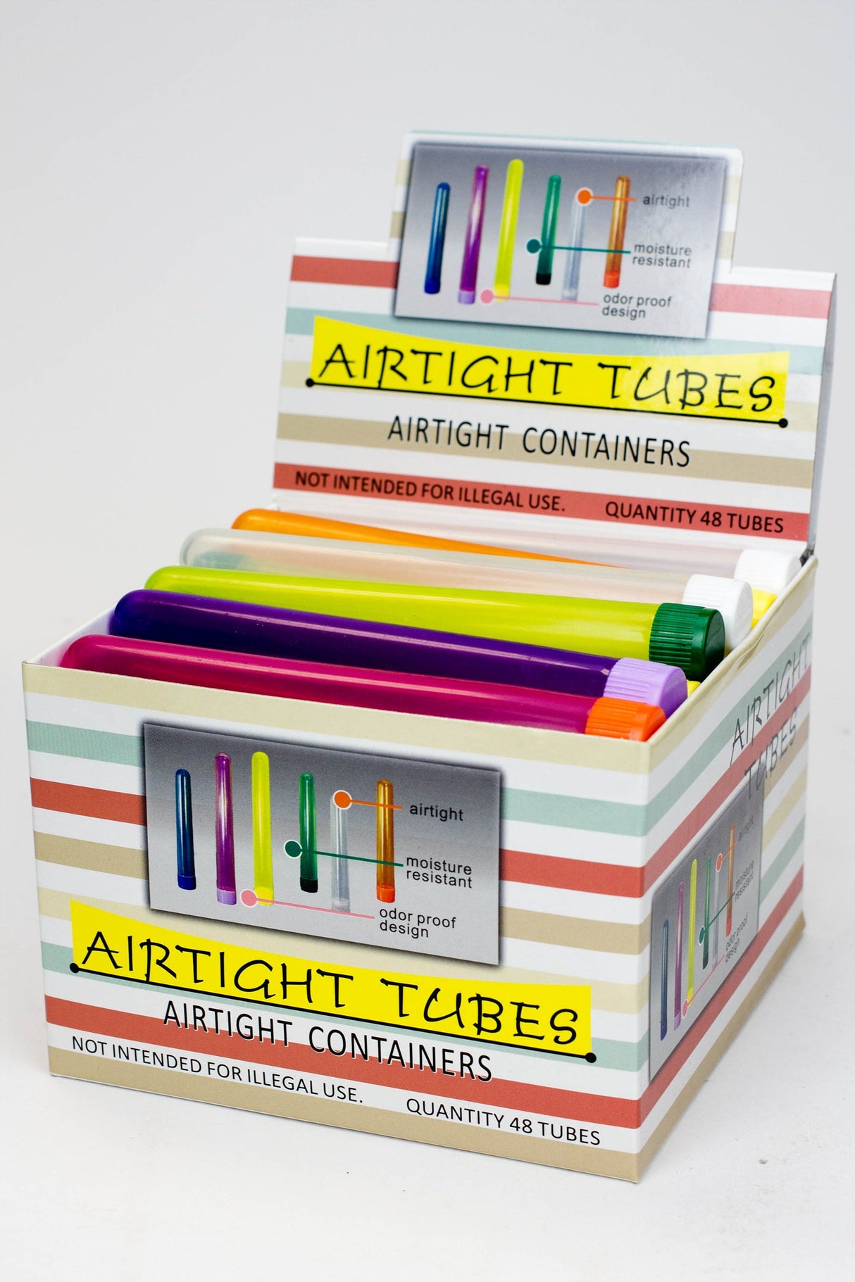 Airtight smell proof 140 mm tubes Box of 48 ( PT1072 )