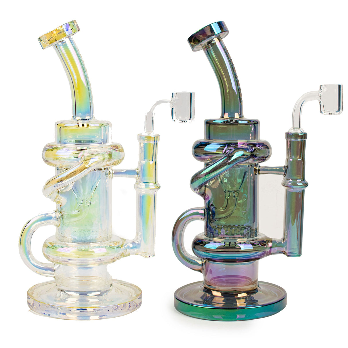 Red Eye Tek 9.5" Glitch Klein Recycler Dab Rig – Terminator Finish