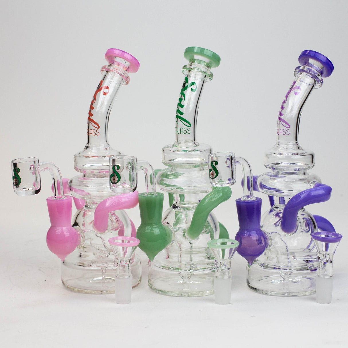 SOUL Glass 8" Recycler Bong – 2-in-1 Dab Rig & Flower Bong