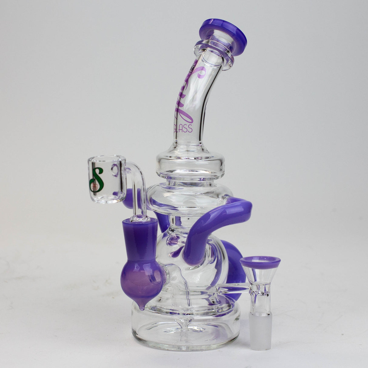 SOUL Glass 8" Recycler Bong – 2-in-1 Dab Rig & Flower Bong