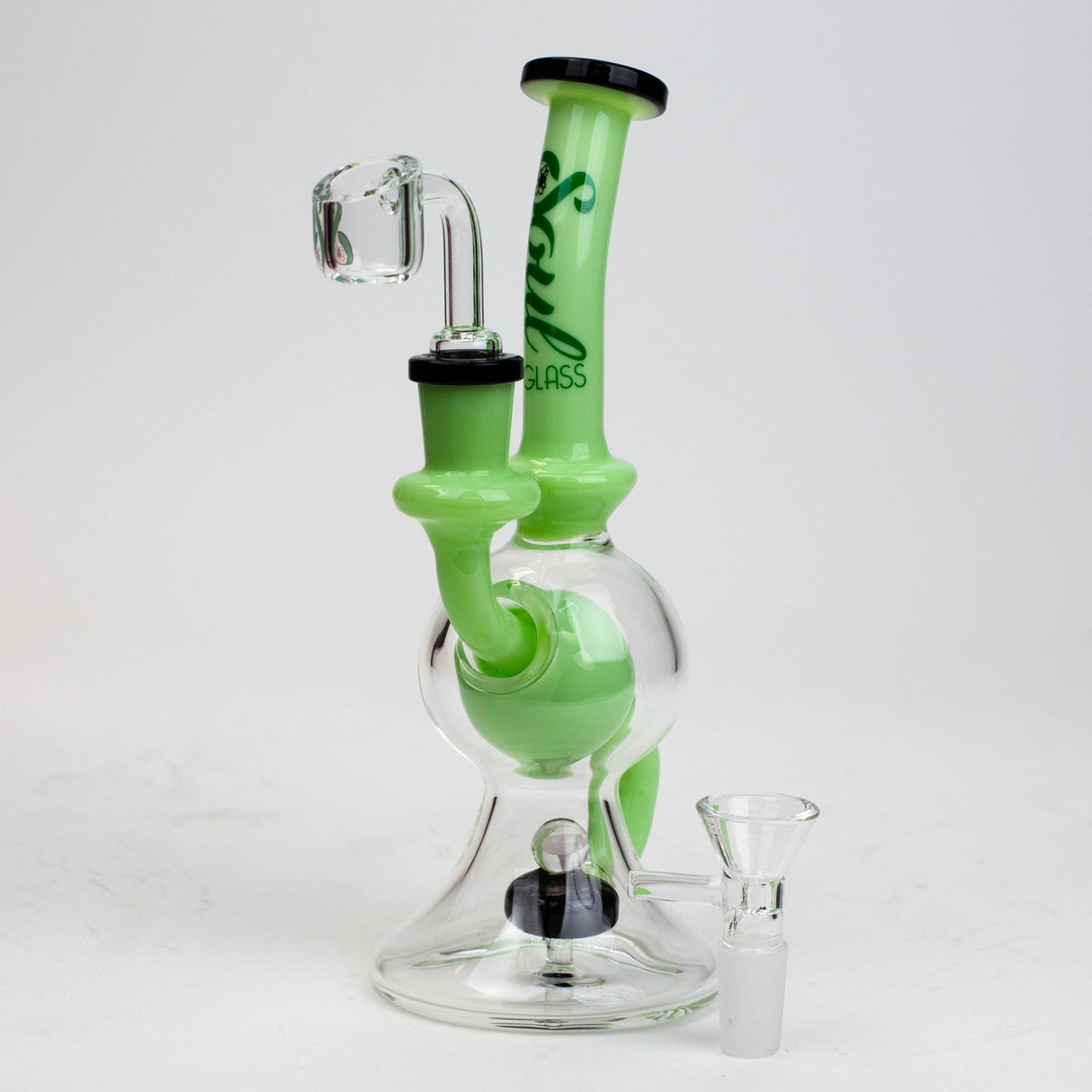 SOUL Glass 8" Tire Diffuser Recycler Bong – 2-in-1 Dab Rig