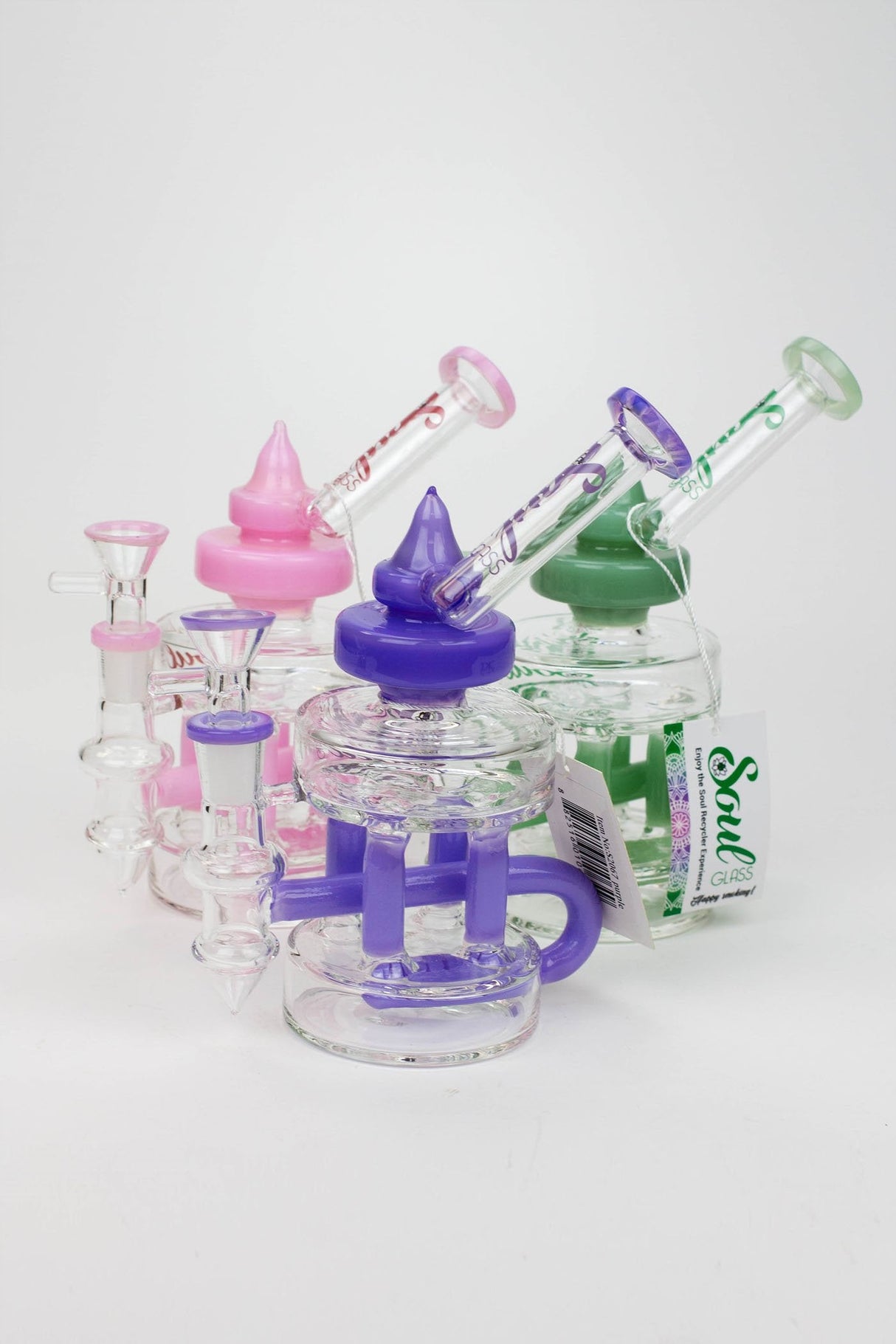 SOUL Glass 7" Double Deck Recycler Bong – 2-in-1 Dab Rig & Flower Bong