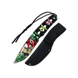 10″ 3D Girl & Leaves Pattern Blade Hunting Knife [14069]