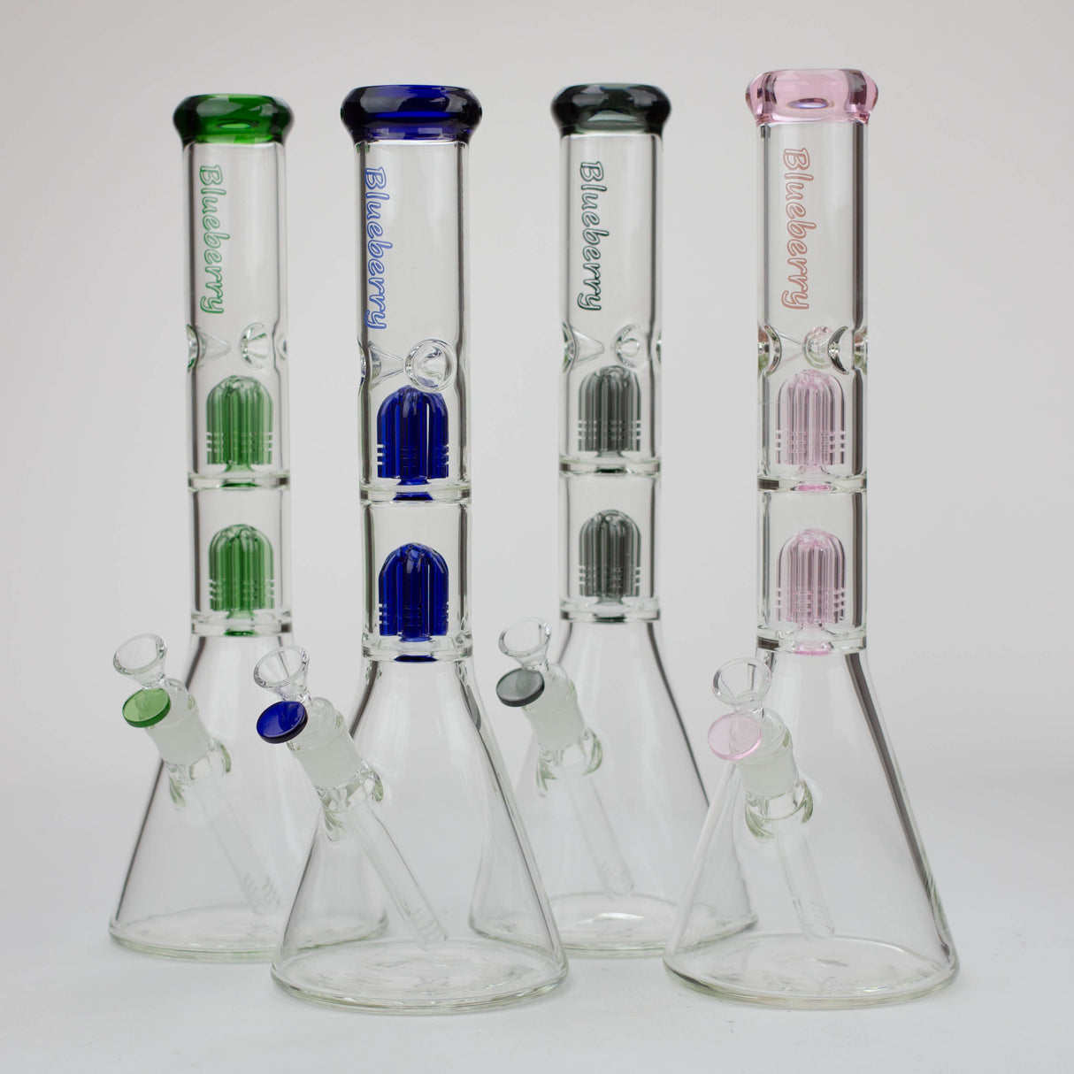 Blueberry-15 inch Double Tree Perc Beaker [S387]