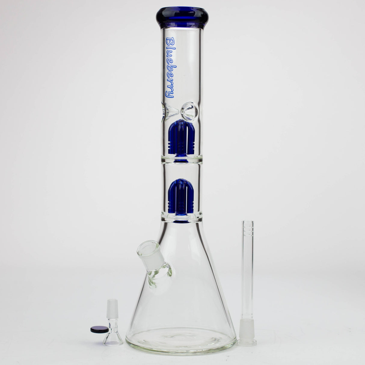 Blueberry-15 inch Double Tree Perc Beaker [S387]