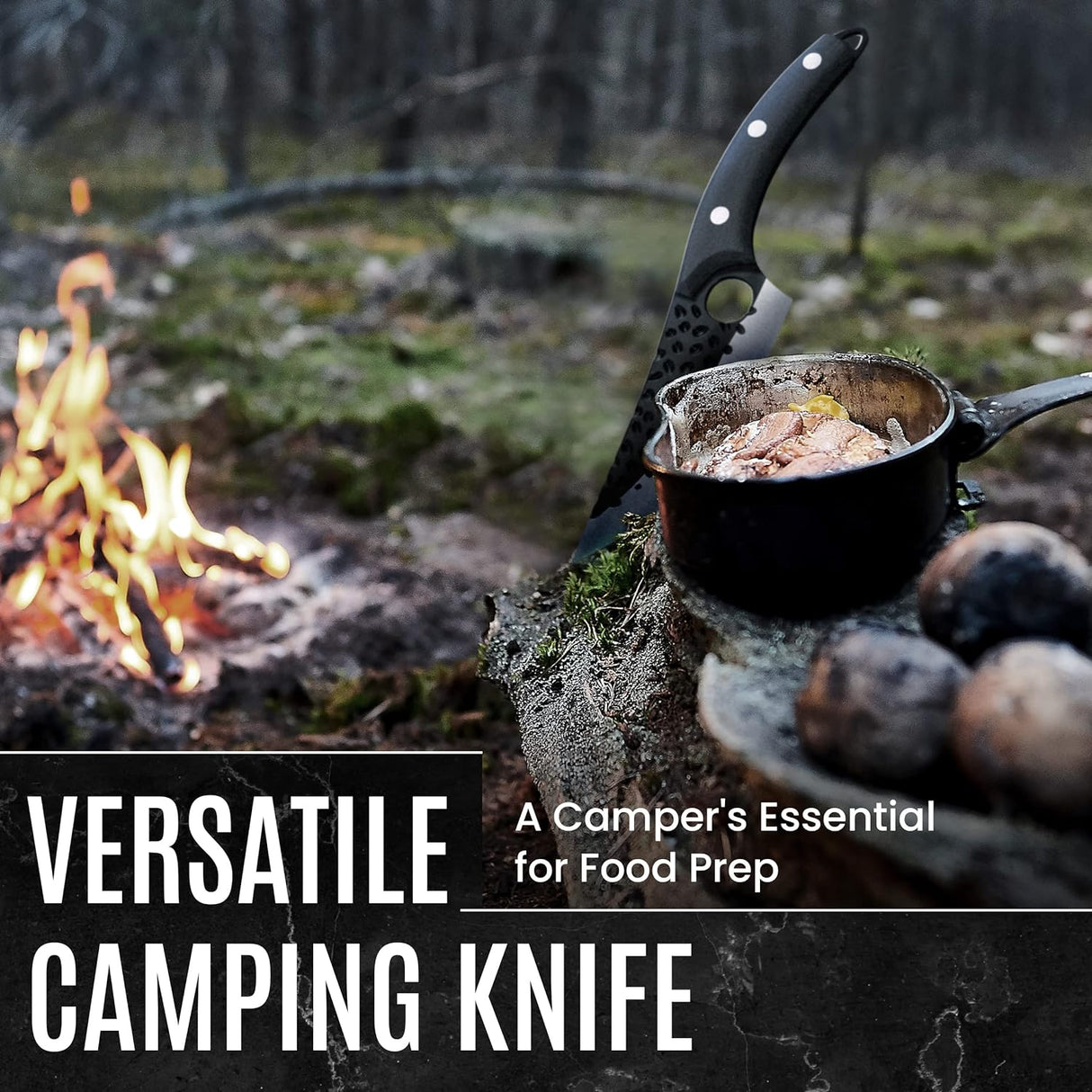 Boning Knife 110% Hand Forged Butcher Knife Camping Knife, Cleaver for Easy Cutting, Chopping, Deboning, fileting, BBQ – Outdoor and Kitchen Meat Cutting Knife