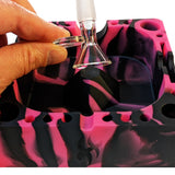Herbhuggers | Premium Silicone Ashtray Featuring Center Tap Ash and Glassware Clearer with Accessory Organizing Slot Holders