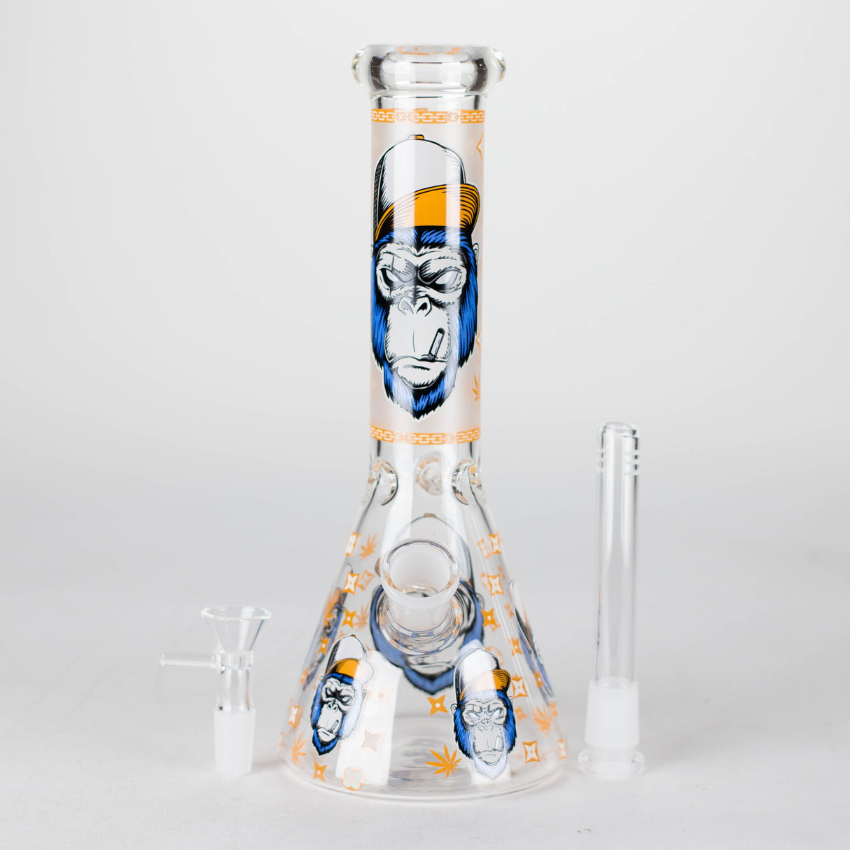 10" Gorilla Designs Glow In The Dark beaker bong In the Box [PIP302]