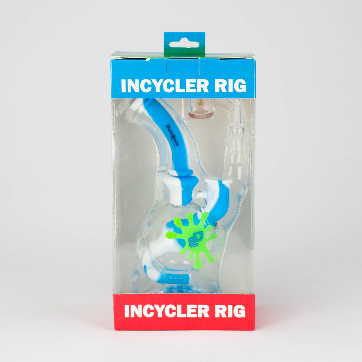 Dabware | 8" Silicone Rig Platinum Global Incycler Rig (Blue/White)