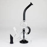 10" Dab Rig Recycler M14 - Black and Clear