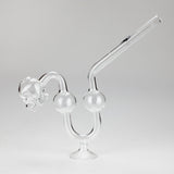 Skull Bent Glass Oil Pipe – 6.5" Curved Clear Burner Pipe