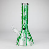 12" Panda & Bamboo Beaker Glass Bong – 7mm Thick with Ice Pinch