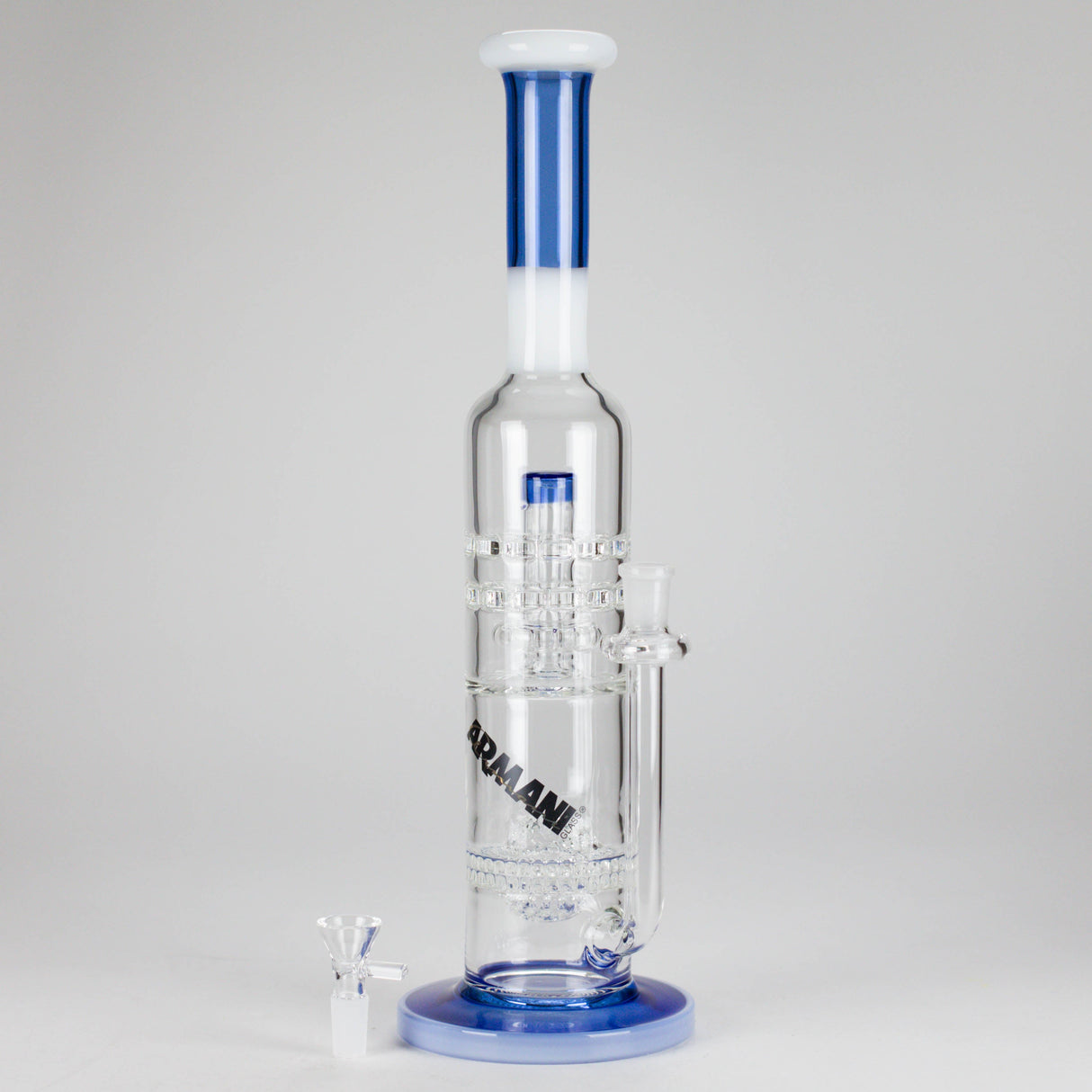 Armani Glass | 16" Double Percolator Bong – Premium Dual-Chamber Water Pipe