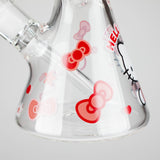 14" 7mm Glass Beaker Bong with Kitty Design and Ice Catcher