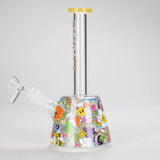 Haze | 9″ Lab Flower Beaker Glass Bong – Jade Yellow (Mini-Q)