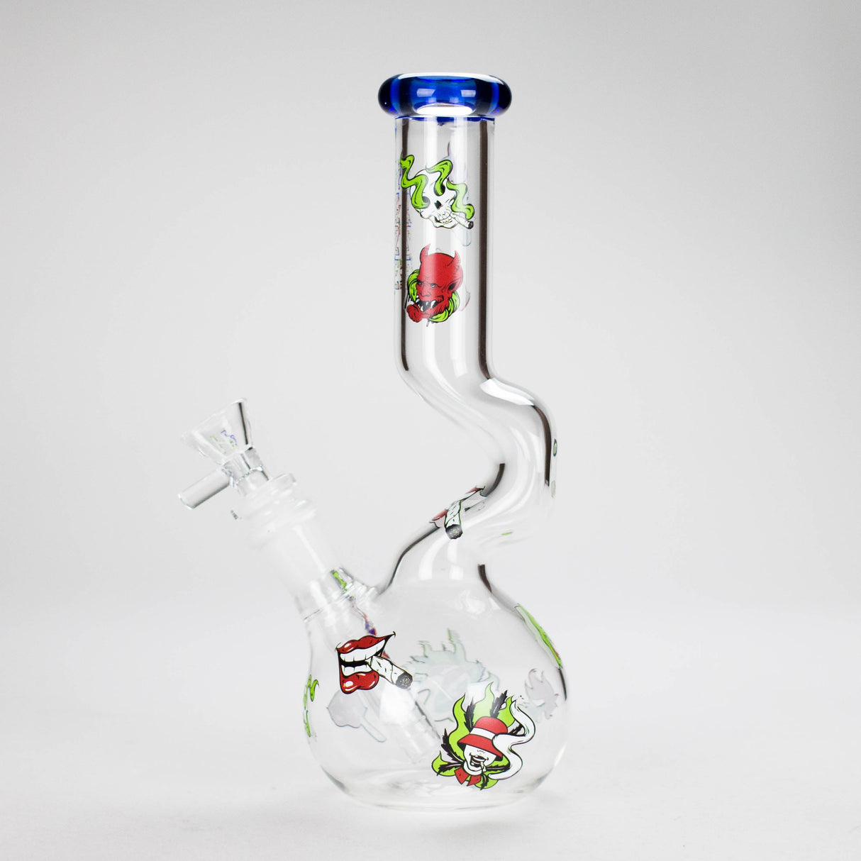 Haze | 9″ Smoking Zig-Zag Glass Bong – Blue (Mini-T)