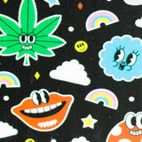 Haze | 9″ Face Emoji Straight Tube Glass Bong with Color End – Pink (Mini-Z)