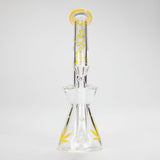 Haze | 8.5″ Weed Leaf Bent Neck Glass Bong – Jade Yellow (Mini-E)