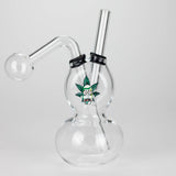 6" Flat Mush Mix Sticker Glass Oil Burner Pipe – Unique Double Bubble Design