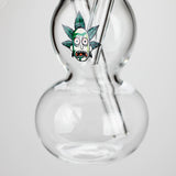 6" Flat Mush Mix Sticker Glass Oil Burner Pipe – Unique Double Bubble Design