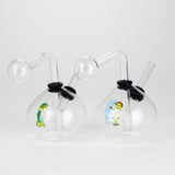 4" Snooper Ball Bulb Mix Sticker Glass Oil Burner Pipe – Durable Borosilicate Design