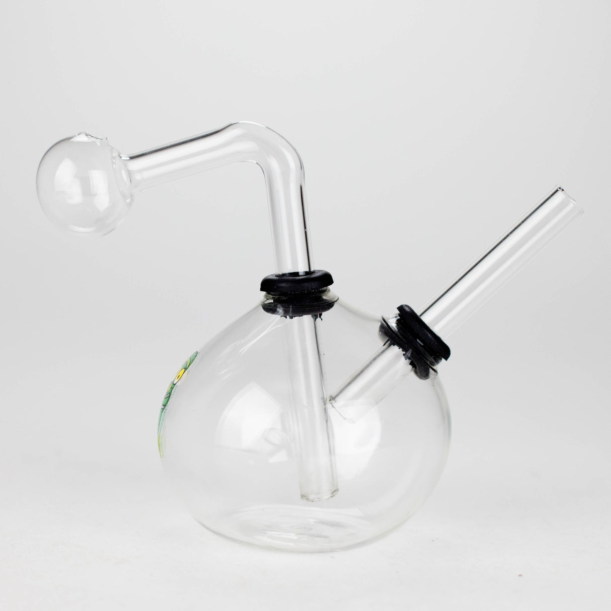 4" Snooper Ball Bulb Mix Sticker Glass Oil Burner Pipe – Durable Borosilicate Design